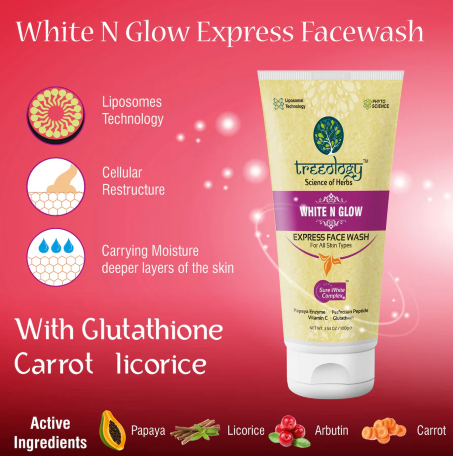Treeology Herbal Plant Based White & Glow Express Face Wash view 2