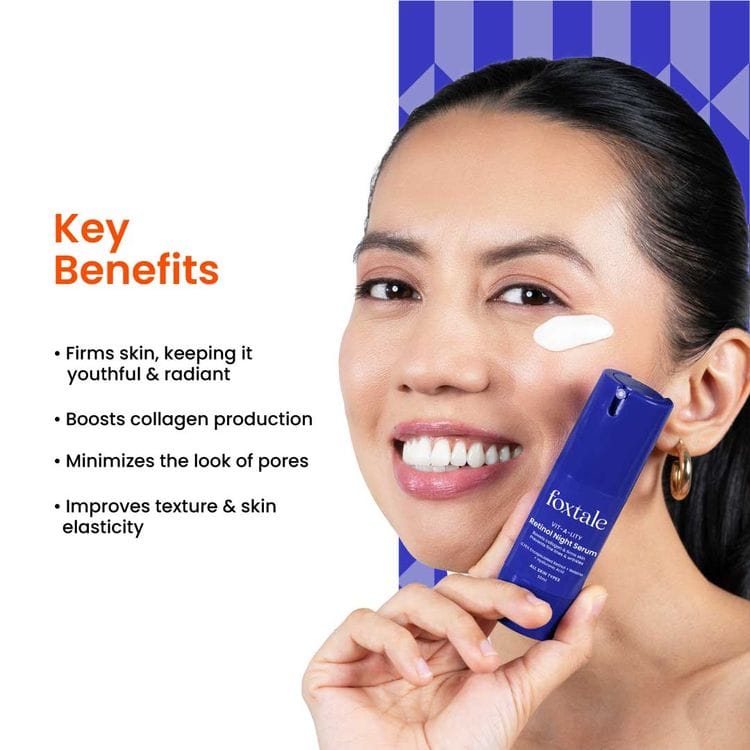 Foxtale 0.15% Encapsulated Retinol Night Serum Boosts Collagen, Treats Fine Lines & Wrinkles (30ml) view 2