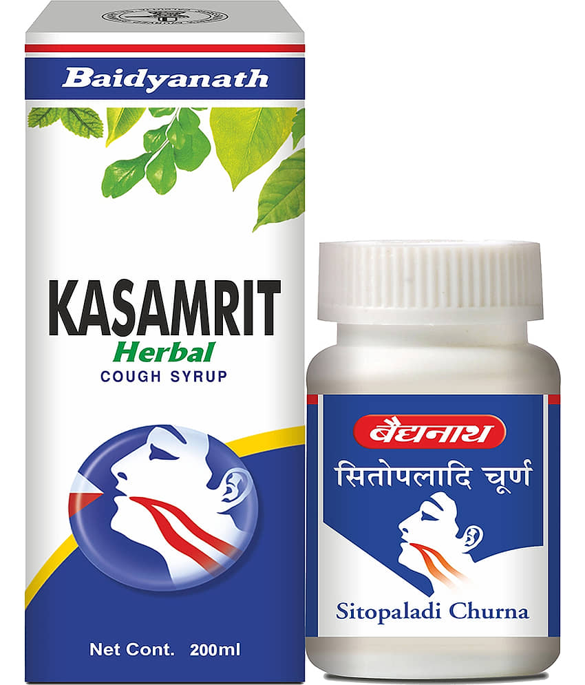 Baidyanath Sitopaladi Churna & Kasamrit Cough Syrup Liquid 60 Gm