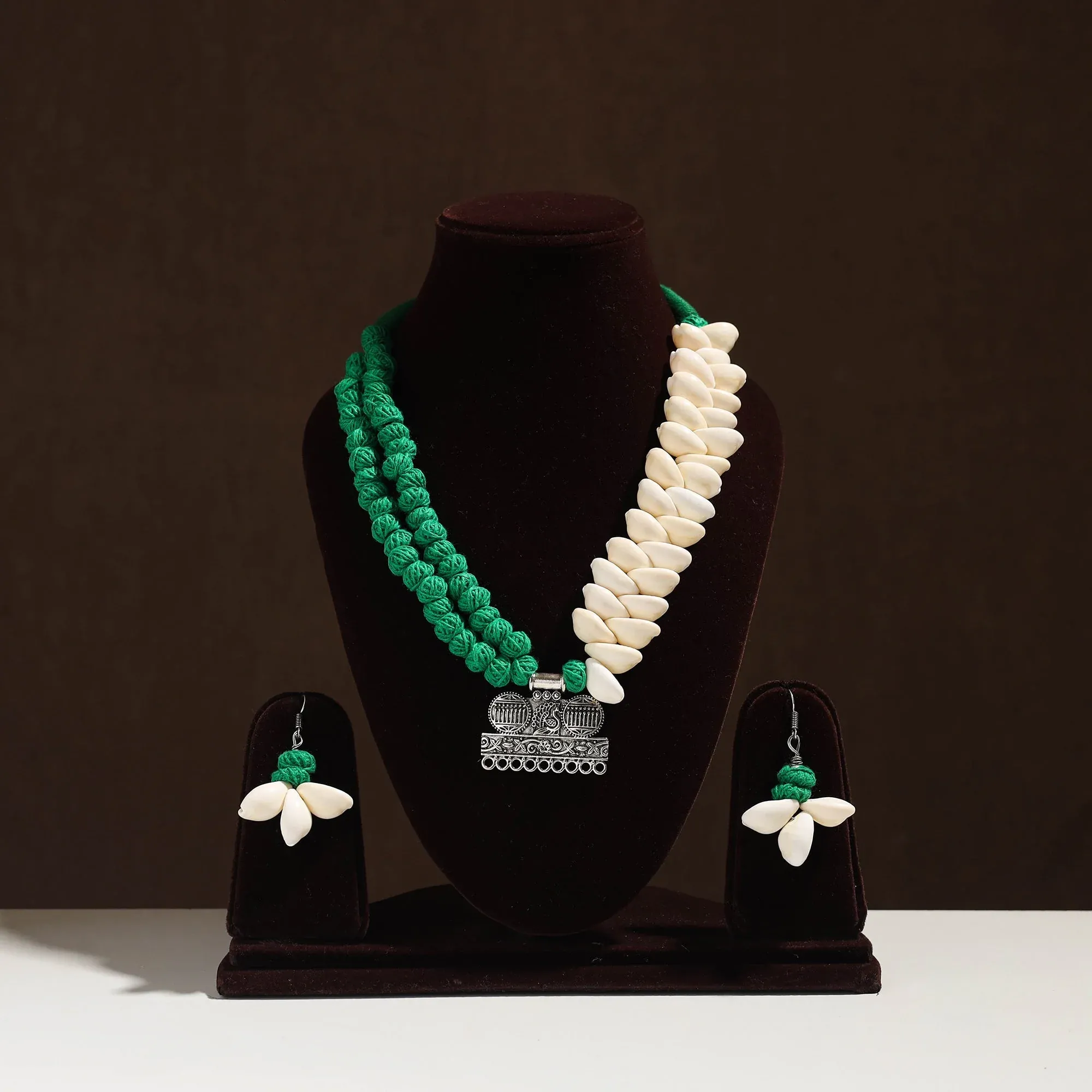 Multicolor - Handmade German Silver Shell Necklace Set 11