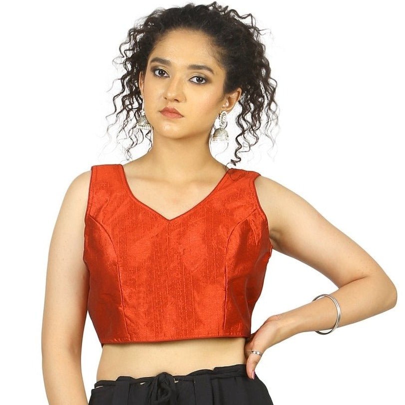 TheHangr Maroon Silk Multicolor Latkan Blouse - 34 view 2
