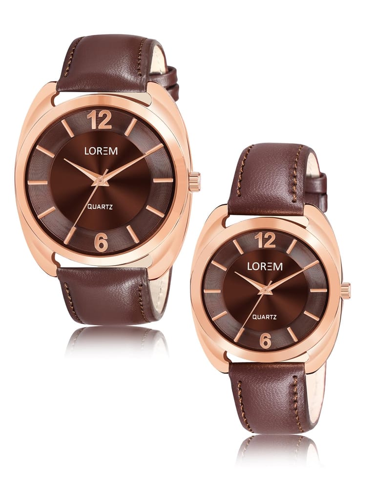 Brown Stylish Dial Analog Watch for Lovely Couple LR77-LR324 view 2