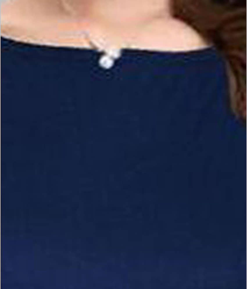 Dream Beauty Fashion Women Viscose Solid Fit & Flare Dress ( Blue ) view 2