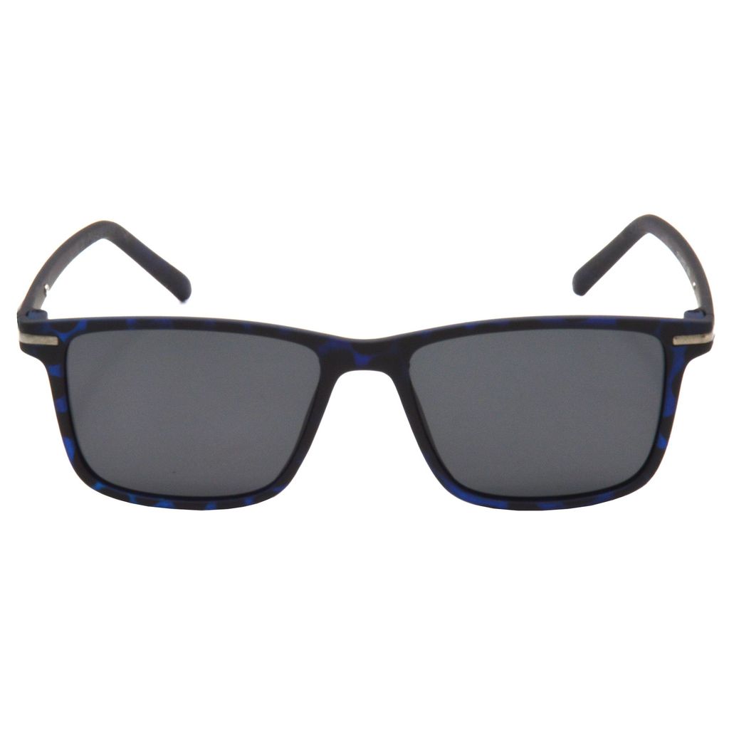 Hrinkar Grey Retro Square Stylish Goggles Blue Frame Polarized Sunglasses for Men & Women - HRS511-TBU-BK view 2