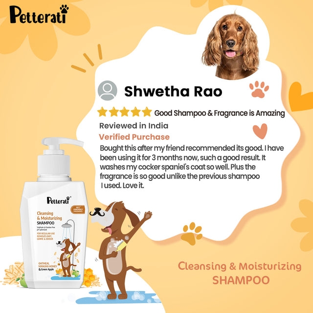 Petterati Oatmeal Dog Shampoo for Cleansing & Moisturizing with Manuka Honey, Sulphate-Free – 400ml view 2