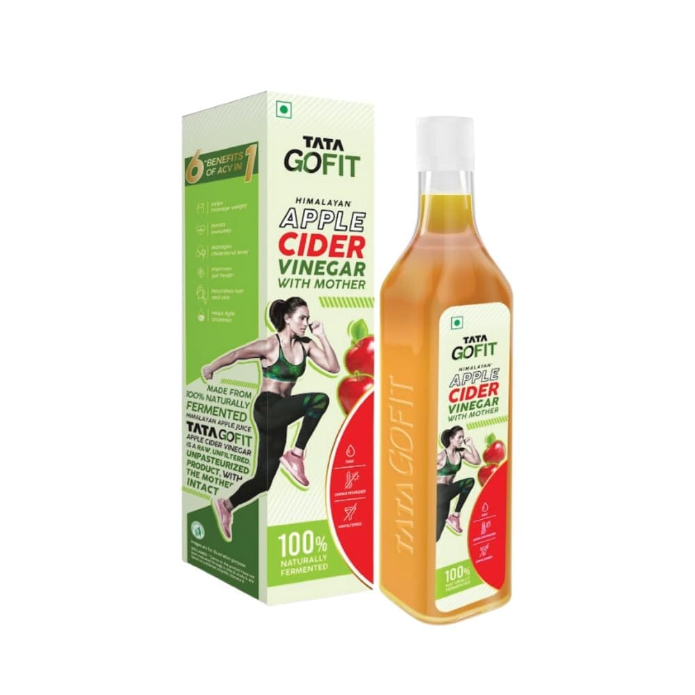 Tata GoFit, Himalayan Apple Cider Vinegar, 500ml, With Mother of Vinegar, Naturally Fermented, Raw, Unfiltered & Unpasteurized, 6-in-1 Benefits, Source of Iron, Rich in Potassium view 2