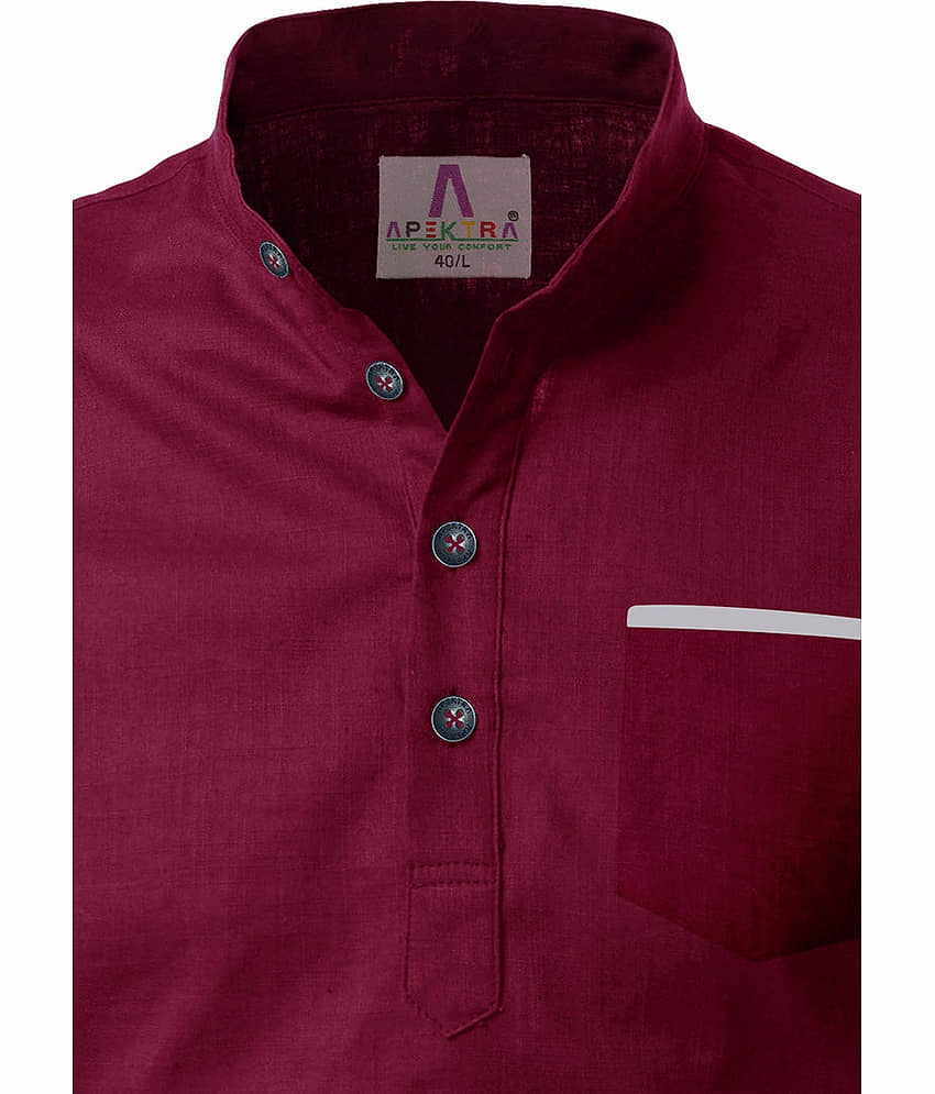 Apektra Grey Cotton Men's Shirt Style Kurta ( Pack of 1 ) view 2