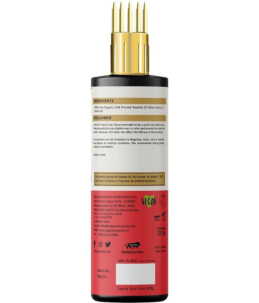 Organix Mantra Rosehip Seed Oil, 100% Pure, Natural & Cold Pressed Organic Oil, 120ML view 2