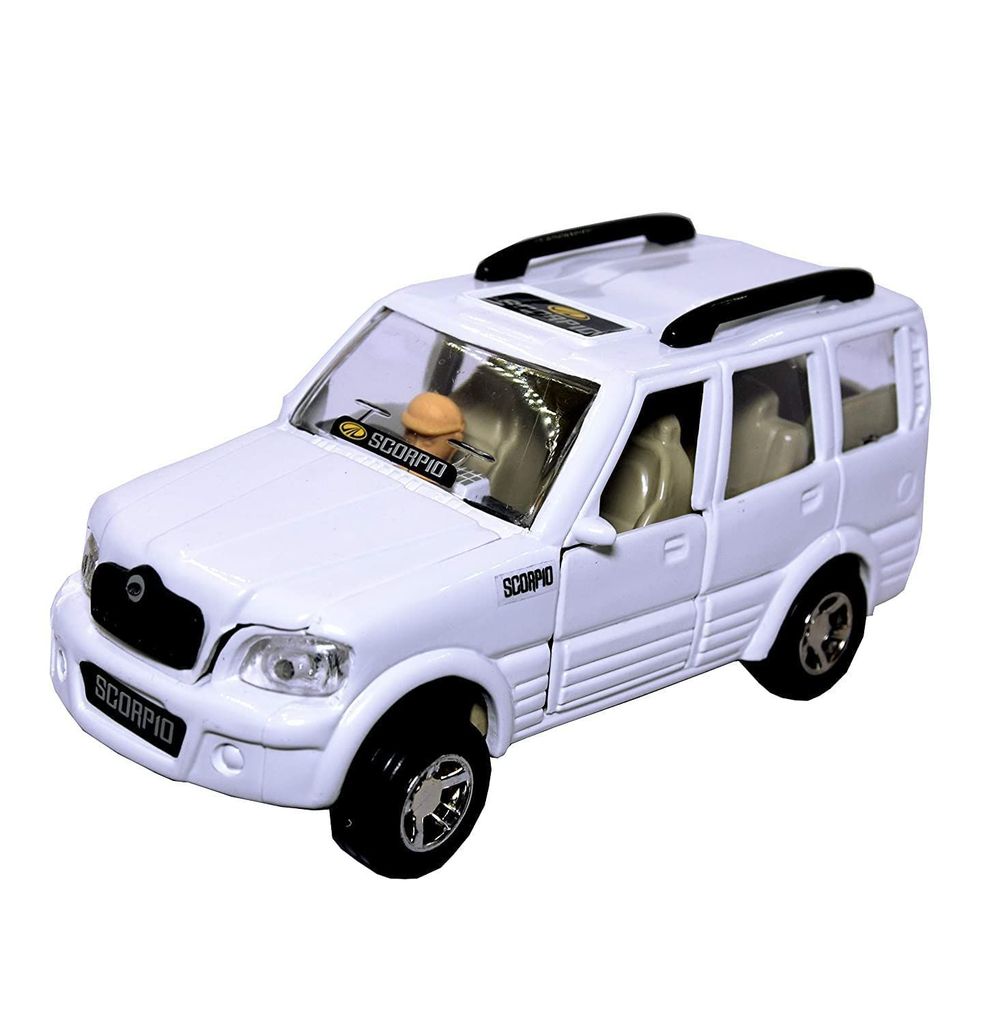 Cube Play Pull Back Scorpio Toy CAR for Kids. | with Opening Doors and Hood Opening. | Miniature Scaled Models Toy CAR. (Color White) view 2