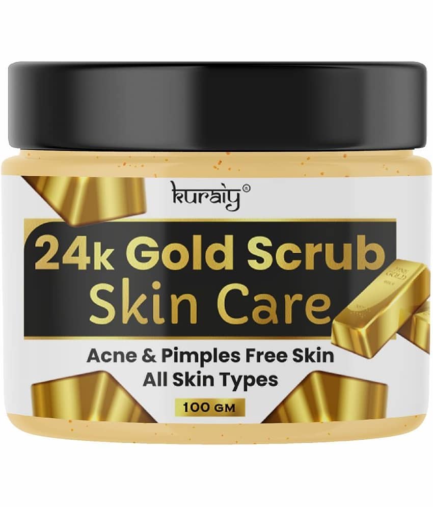 KURAIY 24k Gold Acne And Pimple Removal Face Scrub Suitable for All Skin Types 100g (Pack Of 2) view 2