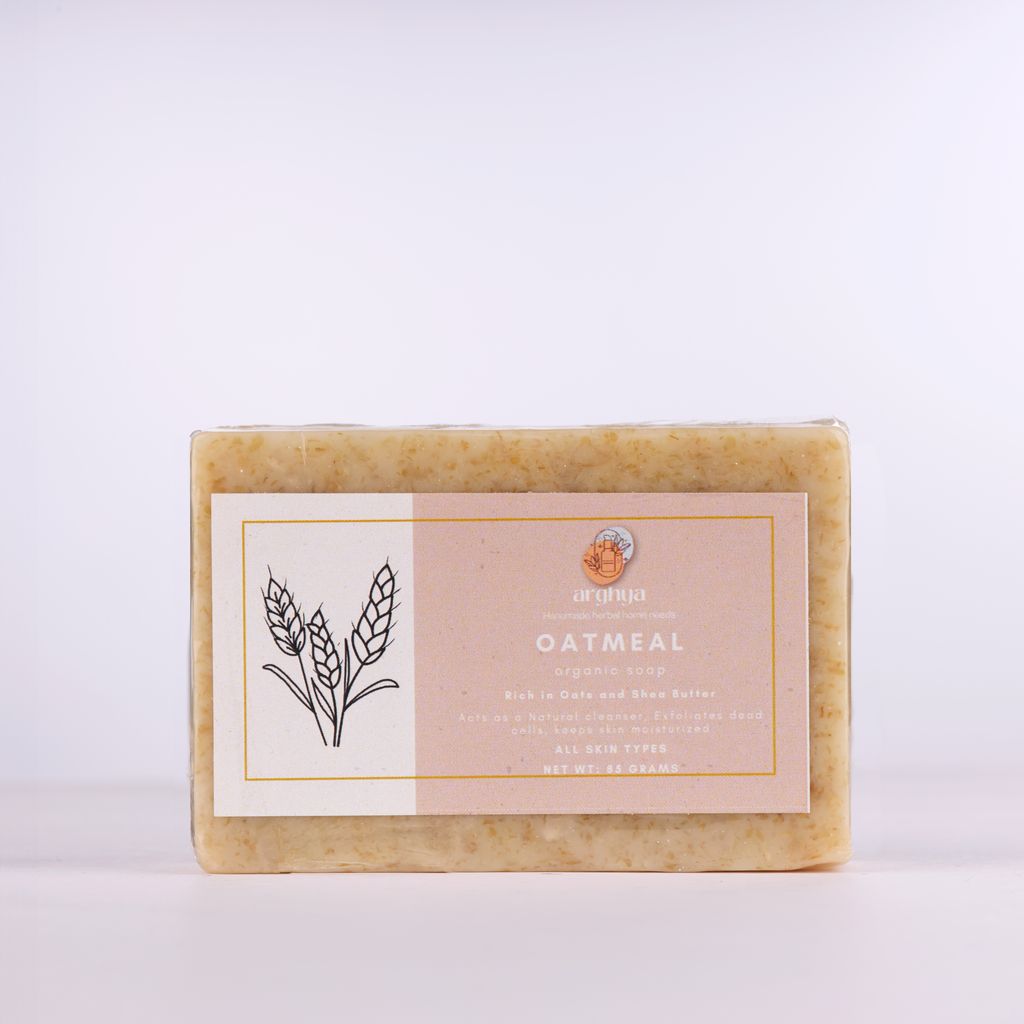 Arghya Handmade Herbal Oatmeal Organic Soap with Oats & Shea Butter, 85g view 2