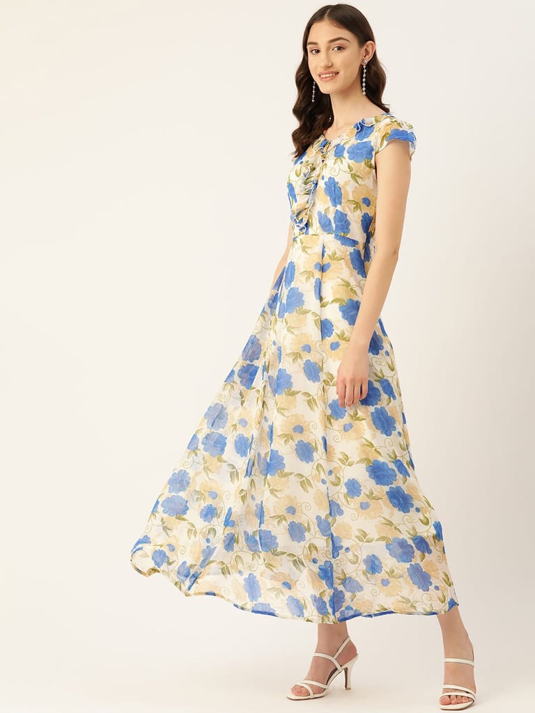 Rue Collection Floral Print Chiffon A-Line Maxi Dress view 2