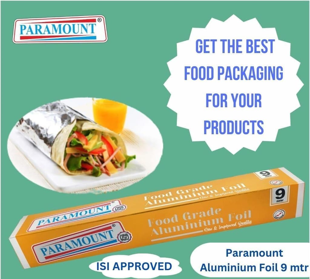 Paramount 9 Mtr Food-Grade ISI Marked Aluminium Foil Roll - Keeps Food Warm, Fresh & Aromatic - Durable & Safe (Pack of 2) view 2