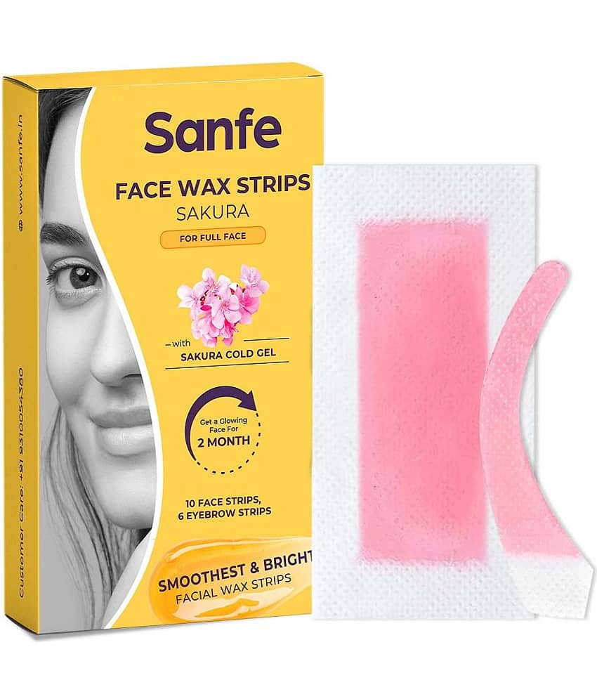 Sanfe Sakura Facial Wax Strips Waxing Kit 16 no.s