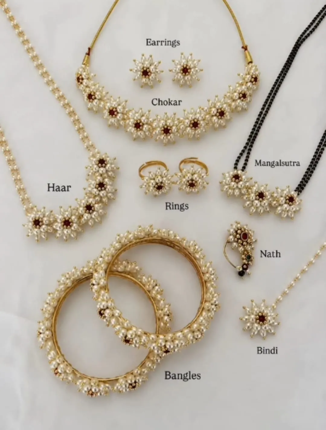Parijat Flower Jewelry Set view 2