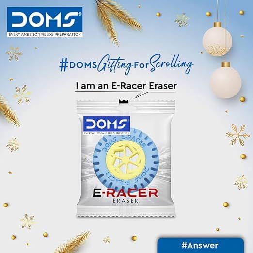 DOMS Mini E-Racer Wheel Shape Erasers Pack of 5 | Attractive Colors| Better Grip, Clean & Neat Erasing| Best Birthday Gift for Children view 2