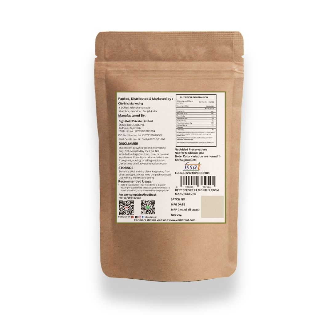 VedaTreat Pure Neem Leaf Powder – Skin Clarity & Holistic Health view 2