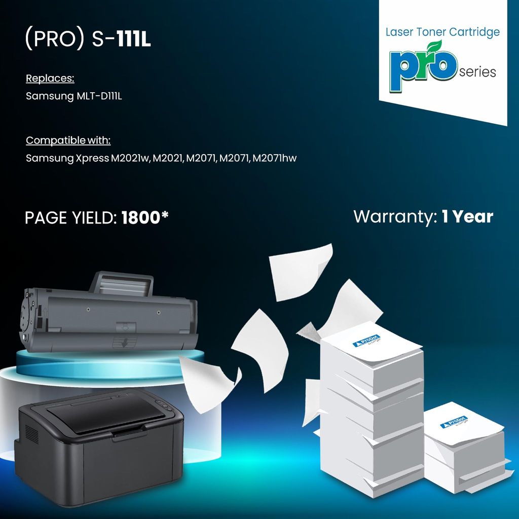 ProDot (PRO S-111L Laser Toner Cartridge for Samsung MLT-D111L Compatible with Samsung Xpress M2021w, M2021, M2071, M2071, M2071hw view 2