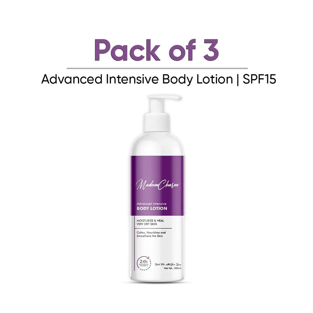 MadamCharm Advanced Intensive Body Lotion 200ml | SPF 15 | Moisturize Heal Very Dry Skin | Vitamin E