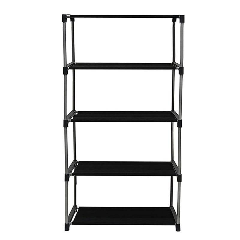 PHILOSHOP 4-Shelves Durable Metal Frame Modular Collapsible Wardrobe with 10-Inch Gapping in each Shelf & 100 GSM Fabric in Multicolor view 2
