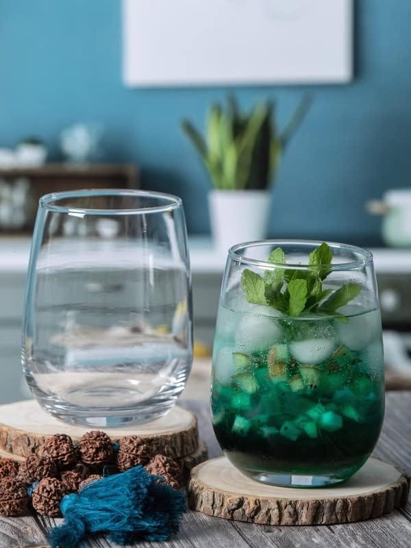 Soft Drinking Glasses |400 ML | Whiskey Glass|Dessert Cup | Classic shap Tumbler | Perfect for Whisky, Wine, Cocktail, Juice, Water view 2