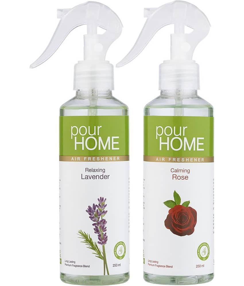 POUR HOME Relaxing Lavender & Calming Rose No Gas Room Freshener Spray, 250 ml Each ( Pack of 2 )