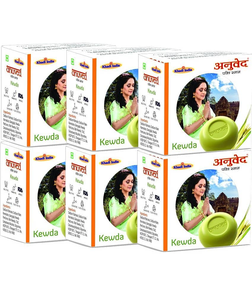 Anuved Herbal Kewda Soap For Cooling And Refreshing your senses. Bathing Bar (Each 125) g Pack of 6 view 2