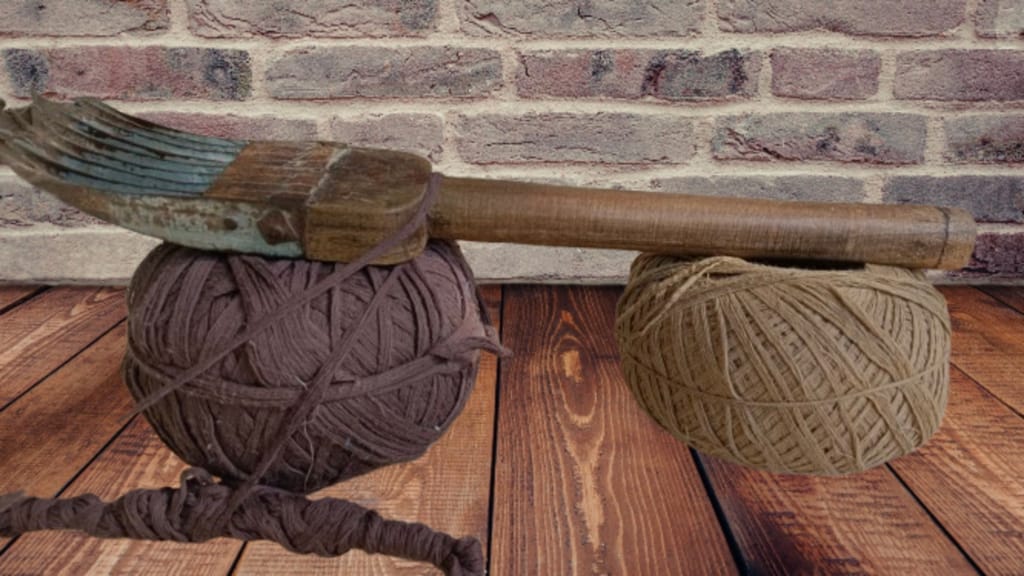 Handwoven Natural Brown Thread Rug view 2