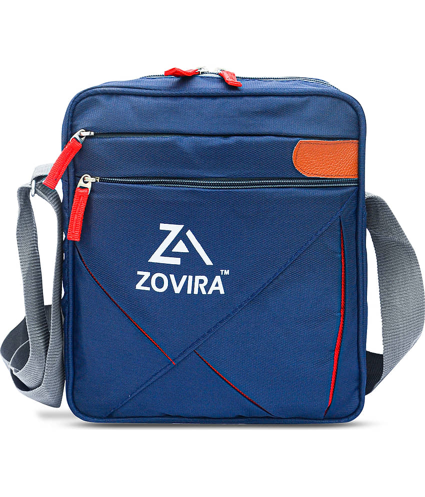 Zovira Navy Blue Printed Messenger Bag