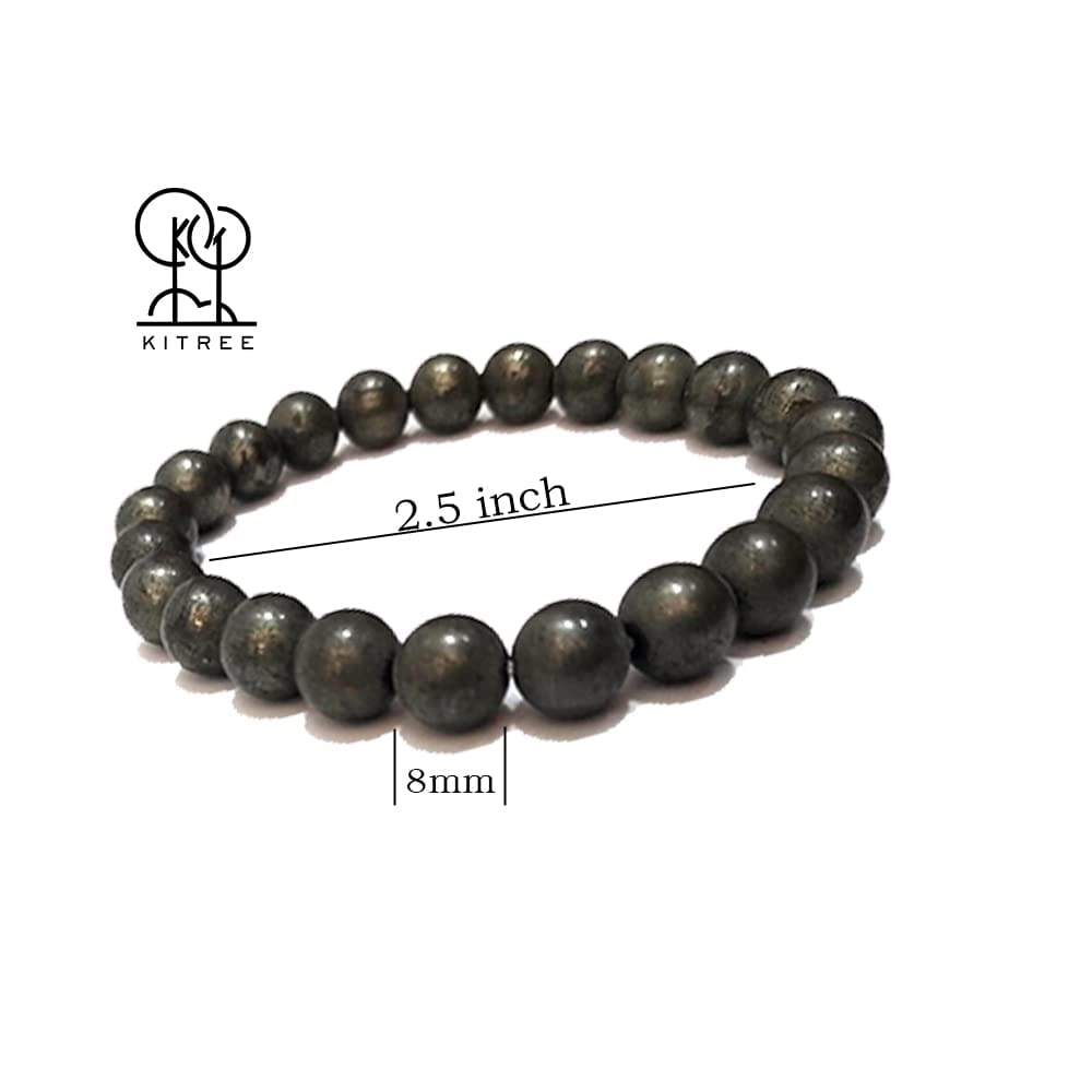 KITREE ENERGISED NATURAL PYRITE CRYSTAL BRACELET FOR MENS AND WOMENS (COLOR DARK GREY) view 2