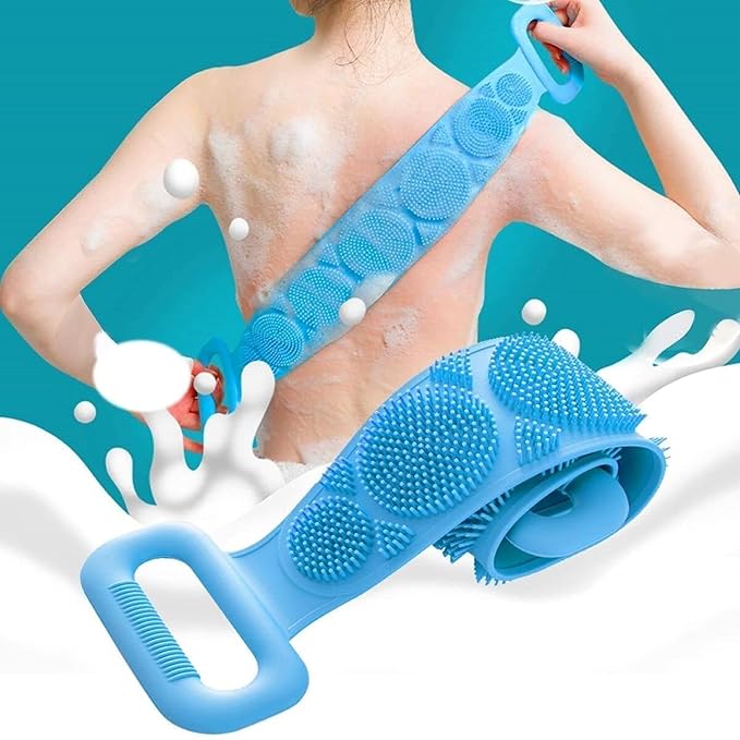 Silicone Back Scrubber for Bath & Shower - Double-Sided Exfoliating Body Brush view 2