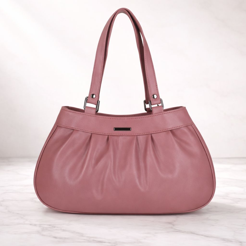 Elegant Women’s Pleated Handbag with Dual Shoulder Straps | Daily Use Stylish Purse view 2