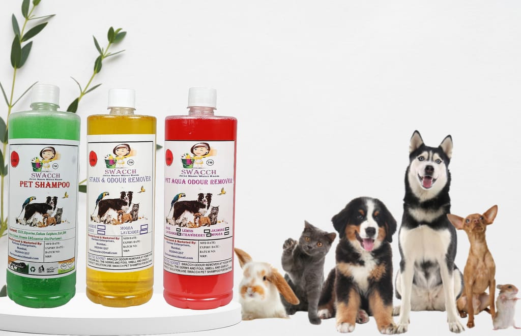 Swacch Shampoo (Neem Alovera) + Deodorizer (Lemon) + Stain Remover (Strawberry) 1 Litre Each view 2