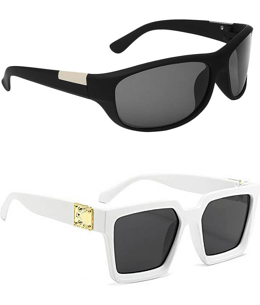Kanny Devis - Black Wrap Around Sunglasses ( Pack of 2 ) view 2