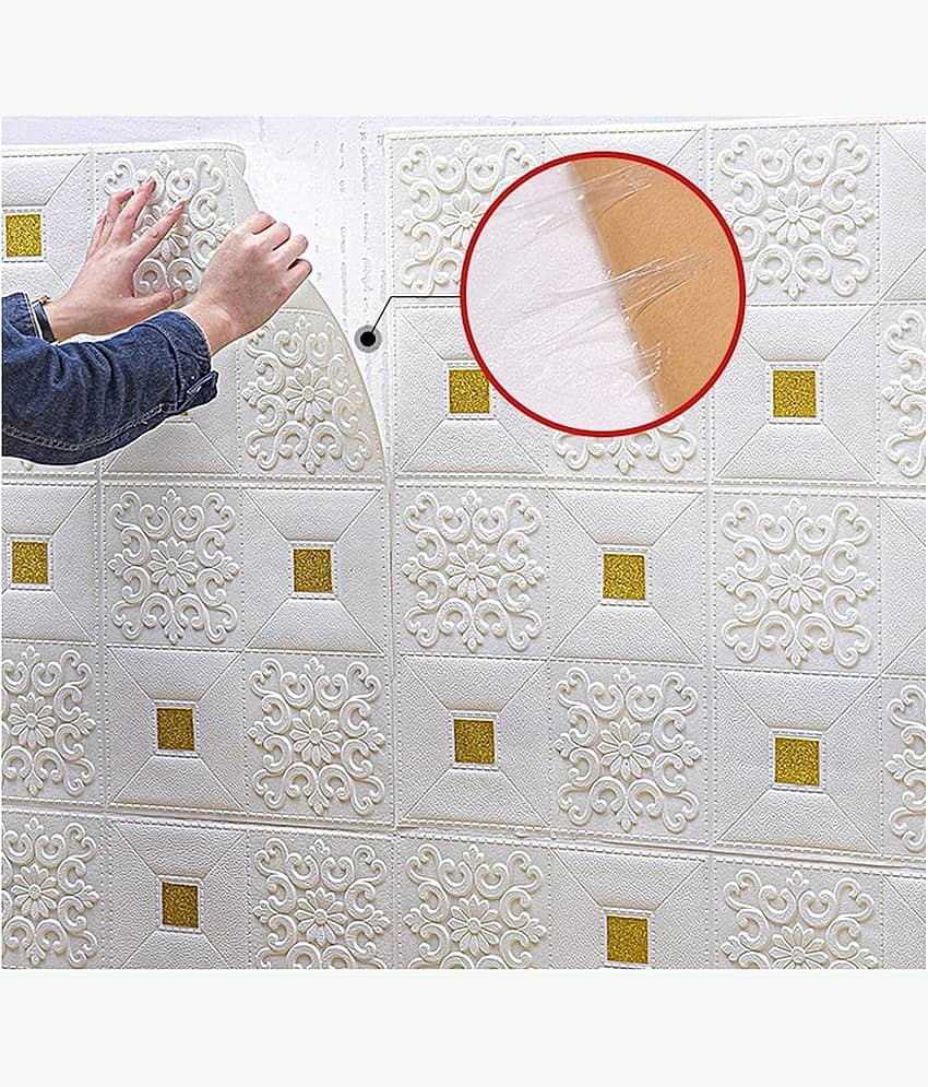 KRAMOX Floral Wallpaper ( 70 X 77 ) cm ( Pack of 1 ) view 2