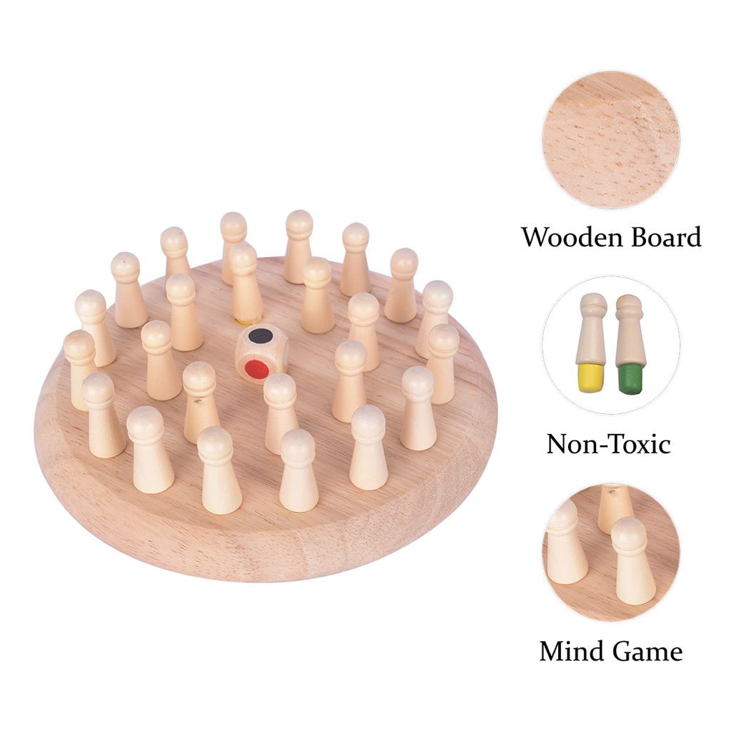 Memory Chess Game | Memory Chess Board Game | Wooden Memory Matchstick Chess Game| Wooden Memory Chess Game | Chess Board Memorization | Matchstick Chess Game view 2