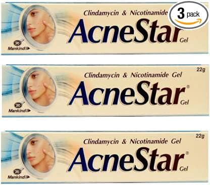 Acnestar Gel Anti-inflammatory Anti-bacterial For Acne Pimples Whiteheads And Blackheads (22 gm x Pack of 3)