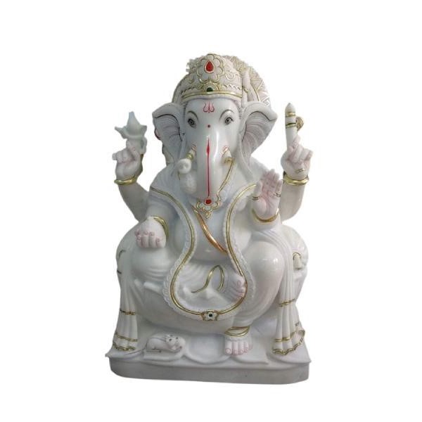 Ganapathi Statue - 2 Feet (White Marble) view 2
