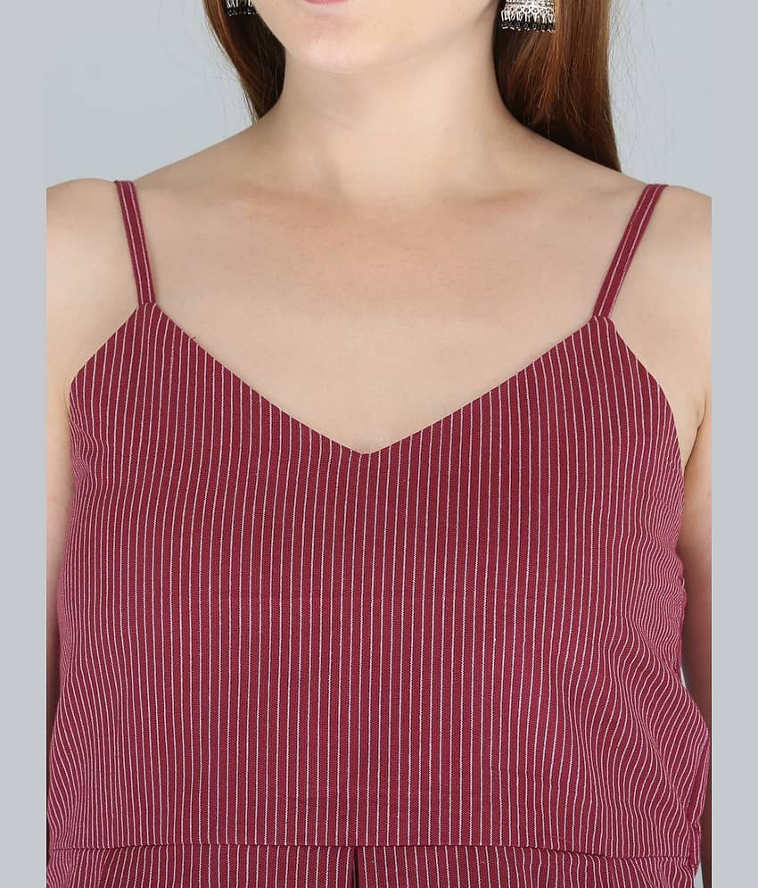 SAART BUNAAI - Maroon Cotton Women's Regular Top ( Pack of 1 ) view 2