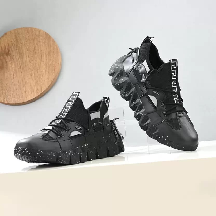 WOYAK Men Mesh Lace-Up Walking Running Jogging Breathable Shoes