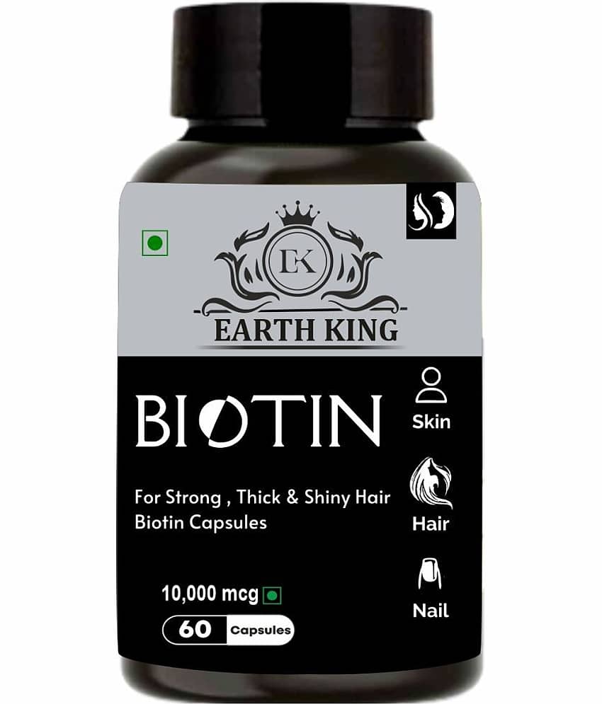 Earth King Biotin Capsule For Hair Growth & Hair Care Capsule, 60 Capsules (Pack of 1)