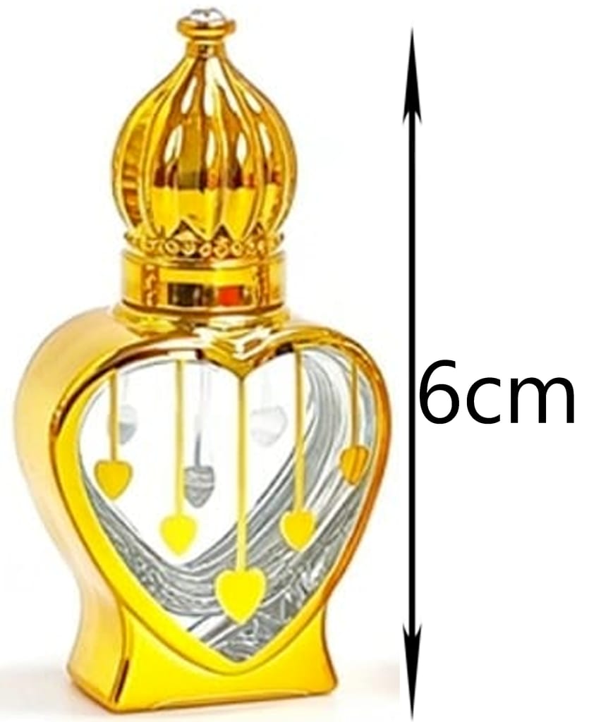 Mii Art 10ml Golden Glass Perfume Bottle – Elegant Refillable Attar Container for DIY Fragrance, Essential Oils & Rose Water – Decorative Empty Bottle (Pack of 1) view 2