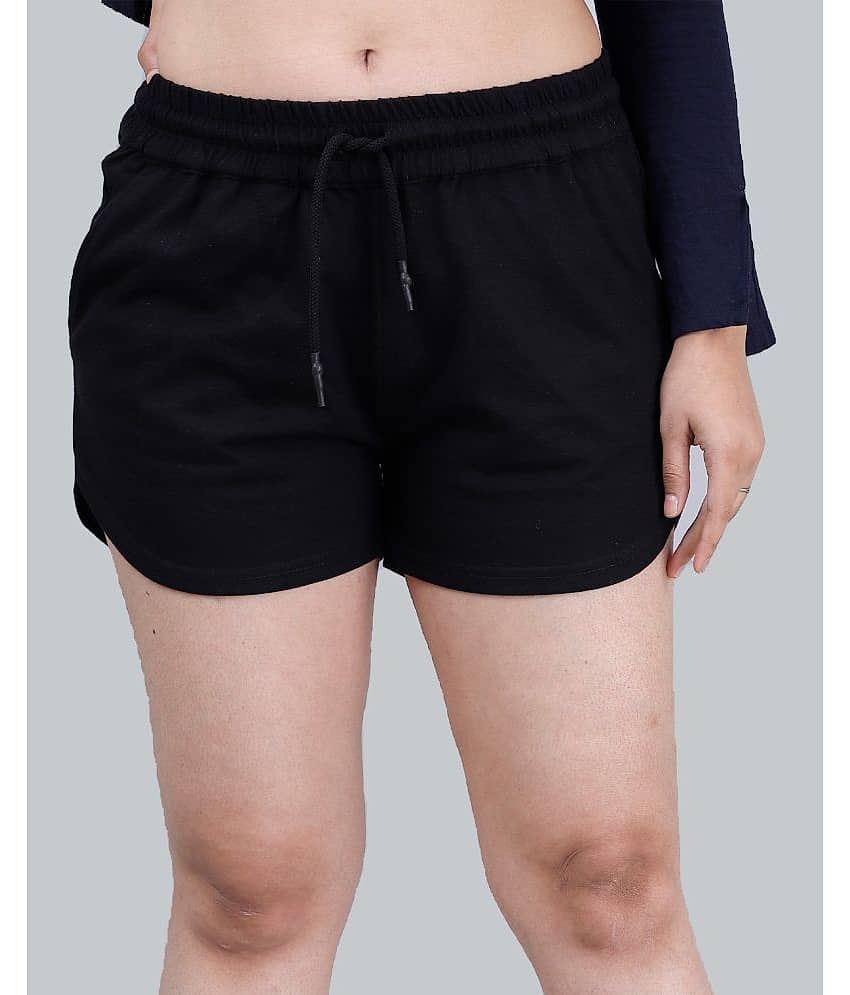 Scrott Fitness Cotton Hot Pants - Black view 2