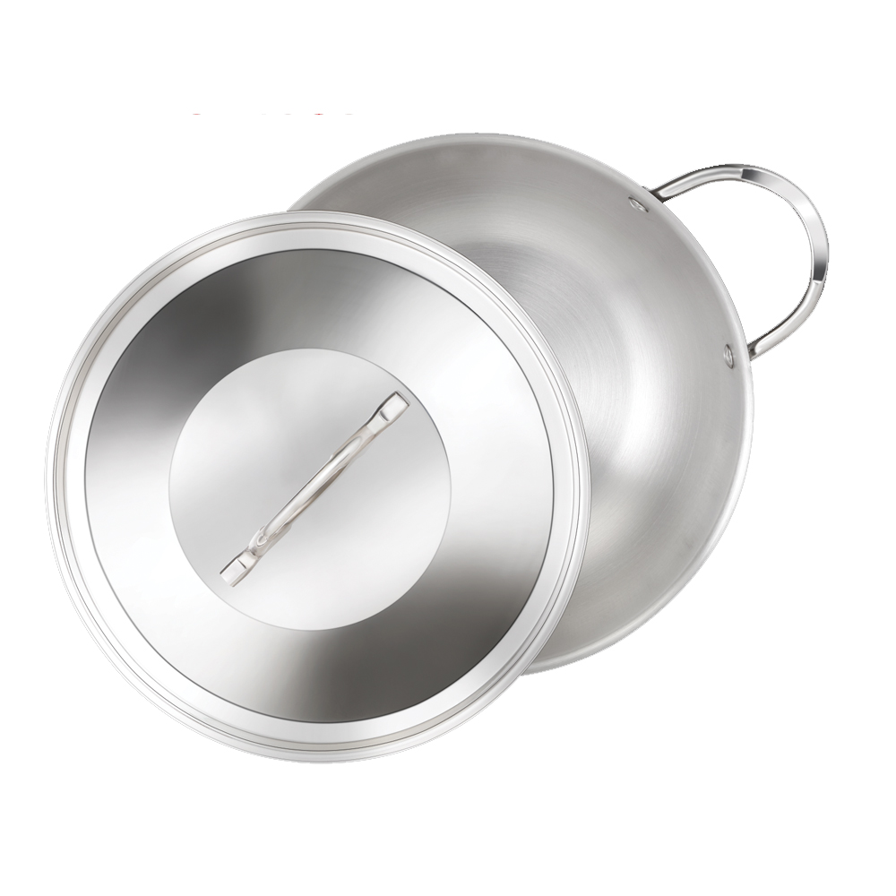 Premier 3-ply Clad Stainless Steel Kadai - 24 cm view 2