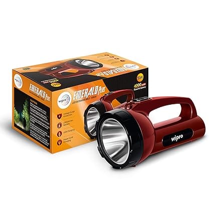 Emerald Plus Rechargeable Emergency Light (Pack of 1, Red, Cl0008,) view 2