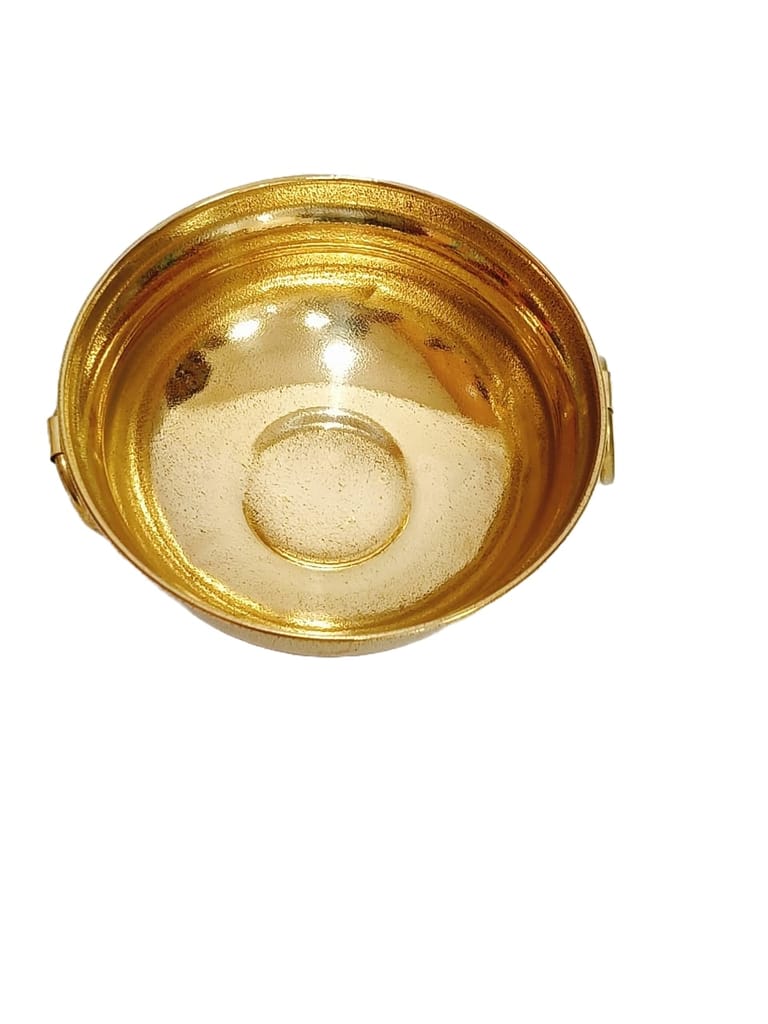 Round Brass Bowl with Handles view 2