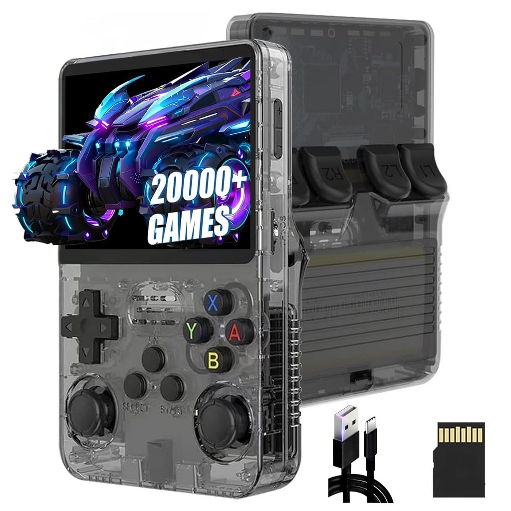 R36S Retro Game Console 3.5" IPS, 64GB 20000+ Games, 13+ Emulators, Portable Handheld for Kids/Adults (Multicolor) view 2