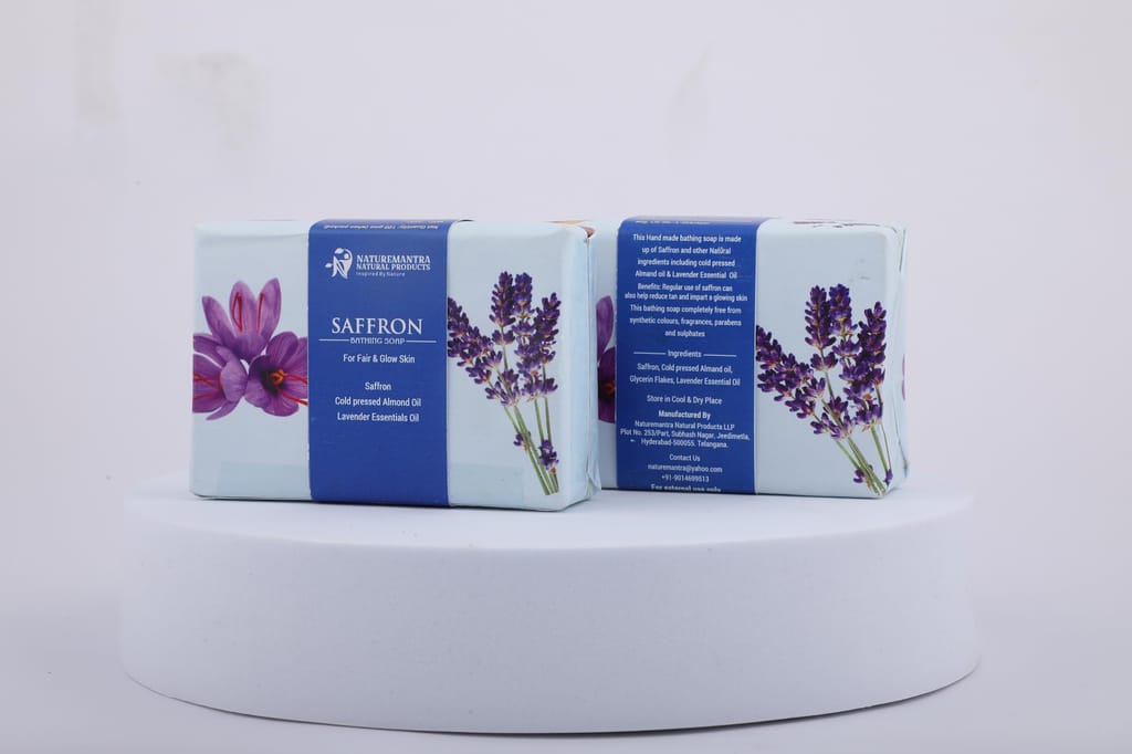 NATUREMANTRA NATURAL PRODUCTS Nourishing Bathing Luxury Soap With Saffron Flavour - 100gm view 2