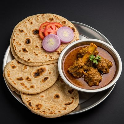 Chapati With Mutton Curry