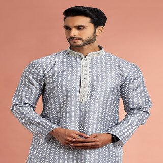 Raivat Ethnic Grey Colour Cotton Digital Print Kurta Pajama 3026 view 2